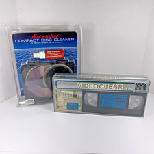 Classic Lot of 2 CD Cleaner and VHS Video Player Head Cleaner Boxed