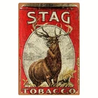 Vintage Stag Tobacco Tin Metal Signs Home Décor Plaque Rustic Wall with English