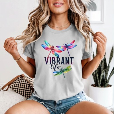 Lebendiges Leben Libellen Insekten Damen T-Shirt Aquarell Natur Design