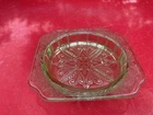 Jeanette Glass Company Green Depression Glass Coaster  / Adam Pattern
