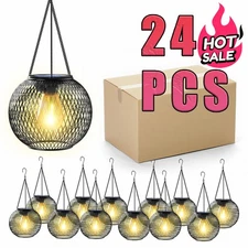 Solar Lantern Outdoor Waterproof,2-24 PCS Upgraded Hanging Solar Lights for Yard
