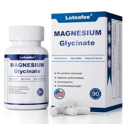 Pure Magnesium Glycinate, Maximum Absorption Magnesium Supplement, 90 Capsules