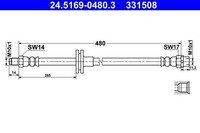 Bremsschlauch Vorne Ate 245169 04803 FÜR BMW