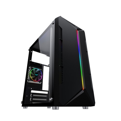 Transparentes Computer gehäuse Desktop-PC-Turm mit RGB-Licht für M-ATX/ITX - Afbeelding 7 van 12