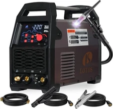 LOTOS TIG220ACDCP 220A AC/DC TIG Welder,13-in-1, Pulse, Spot, Stick, HF Start