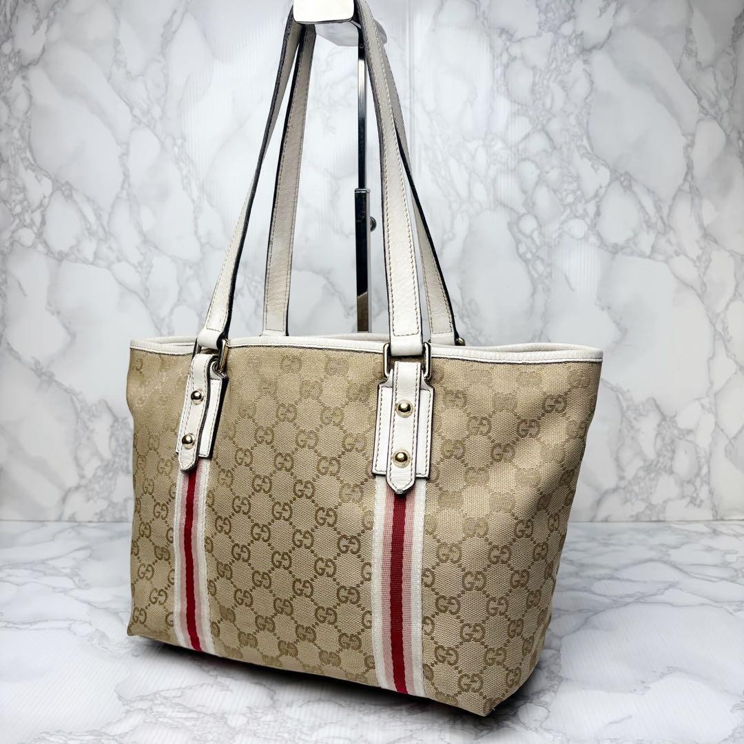 Gucci Sherry Line Tote Bag 15.4 x 11 Inches Pre-Owned Shoulder Bag