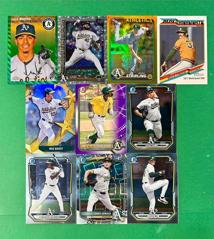 ATHLETICS 2022-26 Bowman/Topps 10-Card PARALLEL/INSERT BUNDLE (rd Description)