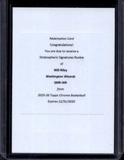 2025-26 Topps Chrome Will Riley Rookie Stratospheric Signatures RC Auto #SMR-WR