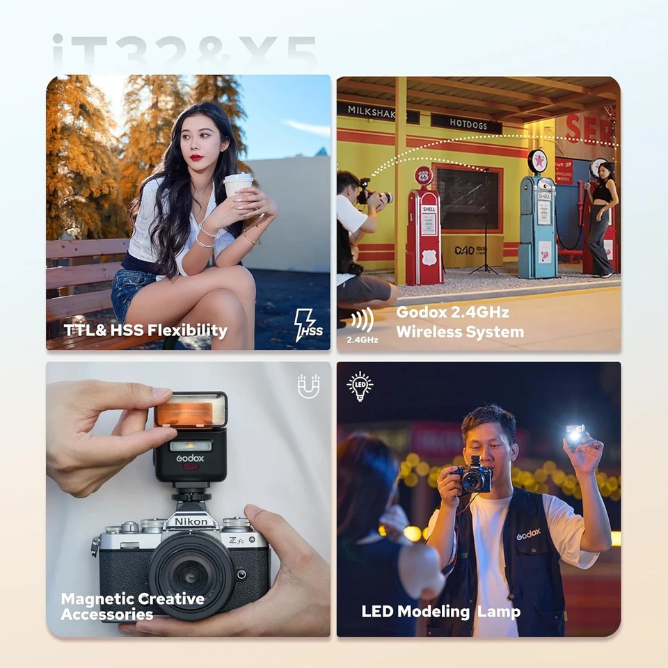 Godox IT32 TTL Camera Flash w/X5 Flash Trigger for Canon Sony Nikon Fuji Olympus - image 3 of 4