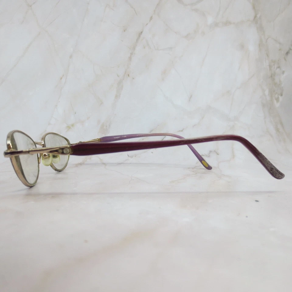 Marco de gafas Timex T115 para hombre mate púrpura metal ovalado borde completo 49-17 Foto 3 de 4