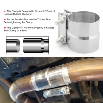 3 Inch Exhaust Pipe 3" Inch Exhaust Clamps Stainless Steel Muffler Band Clamp 3 In Exhaust Clamp