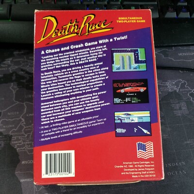 Death Race-Nintendo NES-AGCI-1990-Complete in Box-tested Death Race-Nintendo NES-AGCI-1990-Complete in Box-tested