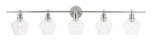 Wall Sconce Chrome Bathroom Vanity Dining Room Glass Shades 5 Light Fixture 47"