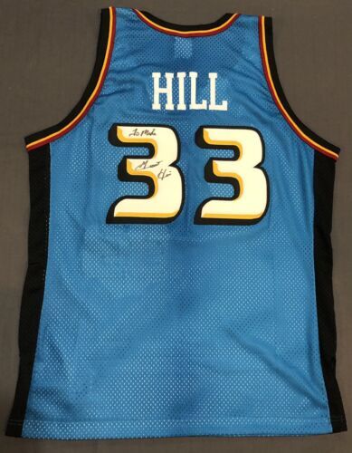 Vintage Grant Hill #33 Teal Detroit Pistons Jersey Champion Mens