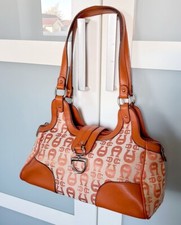 Aigner Tasche Tasche Canvas Stoff & Leder in beige orange gross