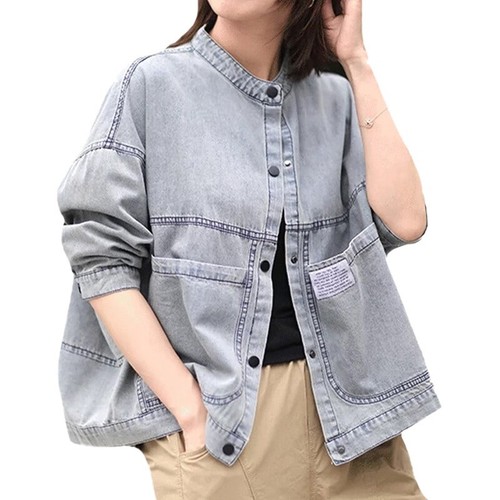 Womens Fashion Casual Coats Denim Jackets Loose Vintage Punk Big Size Outerwear - Picture 3 of 9