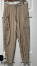 Athleta Go Far Travel Pant Women's Size 4 Taupe Beige Cargo Venture Stretch