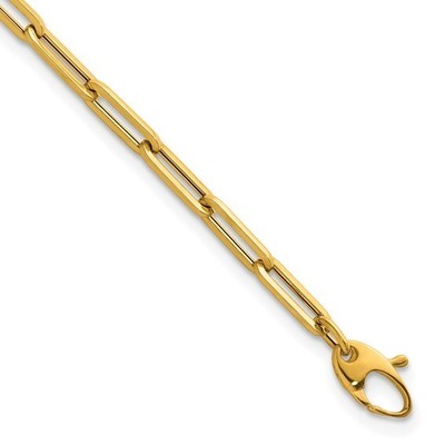 Herco 14K Yellow Gold Polished 3.8mm Paperclip Link 7.5 inch Bracelet