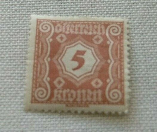 Sellos 1922 Comb 12 1/2 AUSTRIA HUNGRÍA 5 Kronen Naranja/Marrón MI:at P106 - Imagen 3 de 3