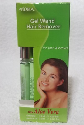 Andrea FACE & BROW Gel Wand Hair Remover Azulene Oil Aloe Vera .25 oz/7.3mL New