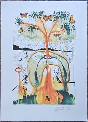 Salvador Dali A MAD TEA PARTY ALICE IN WONDERLAND lithograph 385/500 surreal art