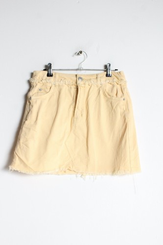 Topshop Moto Womens Denim A Line Skirt Yellow - Size 8 (E86)