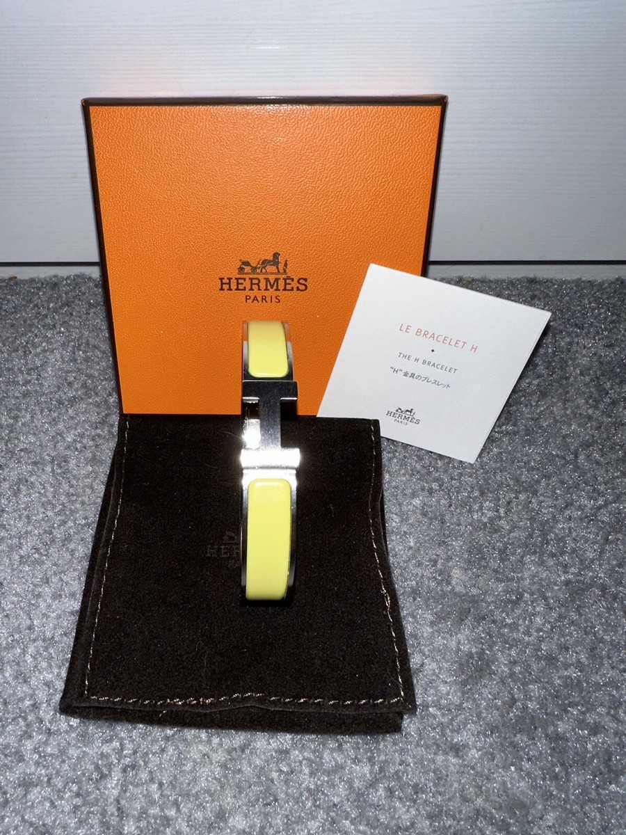 Men's Hermes Clic HH Bracelet - Size T5 - Lime Mat - $700