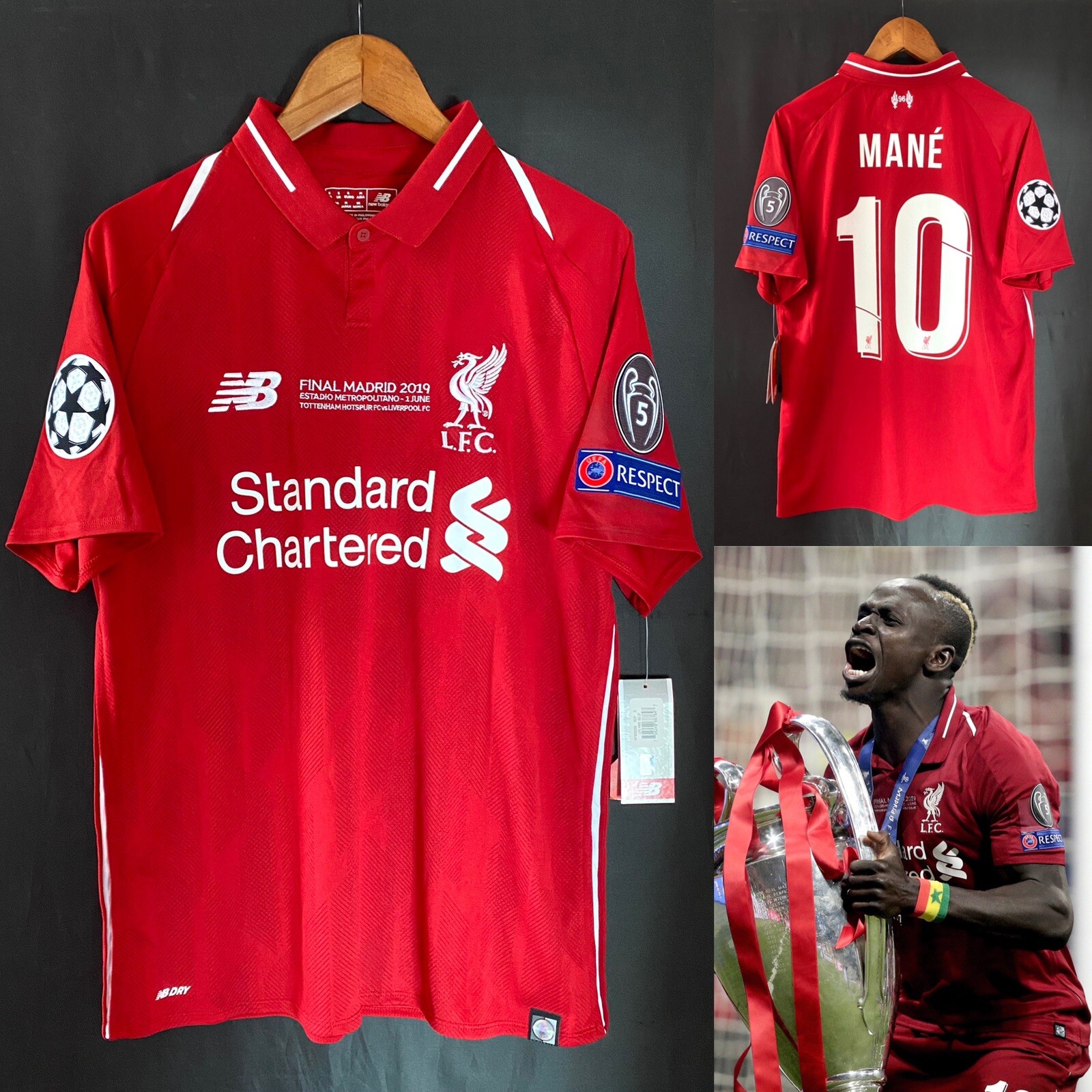 Liverpool 18 19 Uefa Champions League Final Home Official Shirt Mane 18 19 Ebay