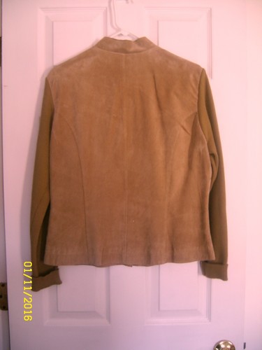Leather Suede Zippered Cardigan - Picture 2 of 3