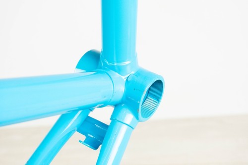 VINTAGE FRAME 46 50 STEEL ROAD BIKE CAMPAGNOLO 24" 1980S OLD bicycle BLUE - Picture 11 of 11
