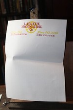 Vintage 1960's Unused Letterhead LaFollette Machine & Tool Tennessee