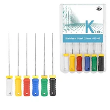 21mm Dental Hand Use K-Files #15-40 Stainless Steel Endodontic Root Canal Files