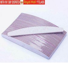 Nail Files Double Sided Professional Quality Half Moon Emery 100/180/240 Grit