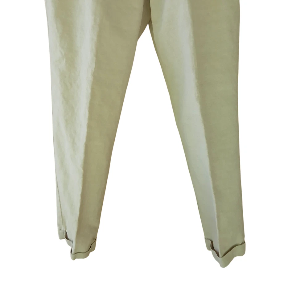 Pantalones Dockers Para Hombre Vintage Sin Arrugas Plisado Frontal Calce Clásico Lino Beige 36 Foto 3 de 4