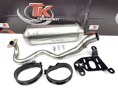 Edelstahl Turbo Kit G Max Sport Auspuff Yamaha N-Max NMax 125i 125 Auspuffanlage