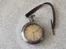 OROLOGIO DA TASCA VINTAGE HELVETIA STILE MILITARE - CINTURINO PELLE CASSA COVER FUNZIONANTE