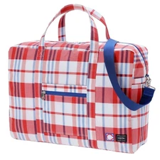 YOSHIDA PORTER x CLOT PLAID DUFFLE CARRIER BAG Blue, Red, White ($475)