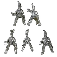 5 British Cavalry Miniatures Napoleonic Era, 38mm Unpainted Lead Figures, Marked