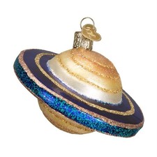 Old World Christmas Saturn Outer Space Planet Glass Ornament 22032 FREE BOX New