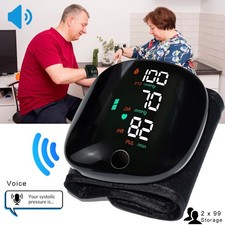 Rechargeable Wrist Blood Pressure Monitor LED Heart Rate Monitor Voice Broadcast