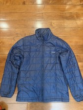 PATAGONIA Kids L size 12 Full-Zip Lightweight Puffer Jacket Blue Ski Snowboard