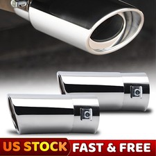 Auto Car Rear Muffler Tip Exhaust Pipe Round Tail Throat Stainless Steel 2pcs Auto Car Rear Muffler Tip Exhaust Pipe Round Tail Throat Stainless Steel 2pcs