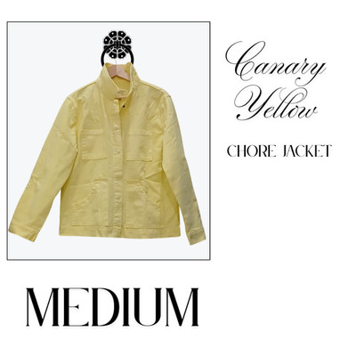 Universal Thread denim jacket WOMENS MEDIUM yellow snap twill utility chore