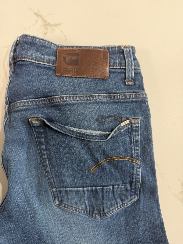 G-Star RAW Men’s Blue Tapered Denim Jeans Cotton Medium Wash Mid Rise