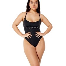 Yitty by Lizzo Shimmer Black Shaping Thong Bodysuit 1X Sculpting NWT
