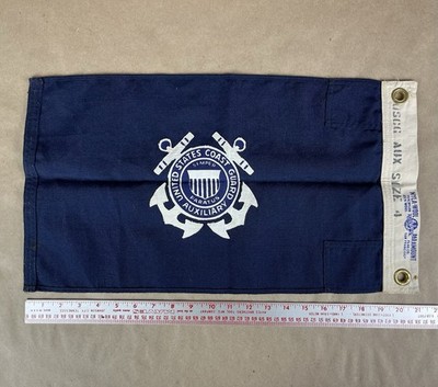 Vintage USCG US Coast Guard Auxiliary Flag Sz 4 Nyla-Wool Paramount Flag CA Sewn