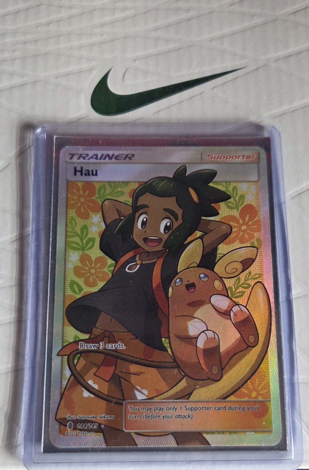 Pokemon Hau Guardians Rising Trainer Full Art Ultra Rare Holo Card 144/145 NM