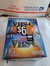 TDK TC-30 VHS-C Camcorder Videotape HG Ultimate Lot of 6 tapes. NEW SEALED