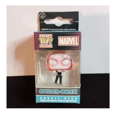 Funko Pocket Pop Keychain Marvel Spider-Gwen Bobble-Head Modern White Pink Black