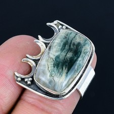 Superb Ocean Jasper Gemstone 925 Sterling Silver Jewelry Ring Size 6